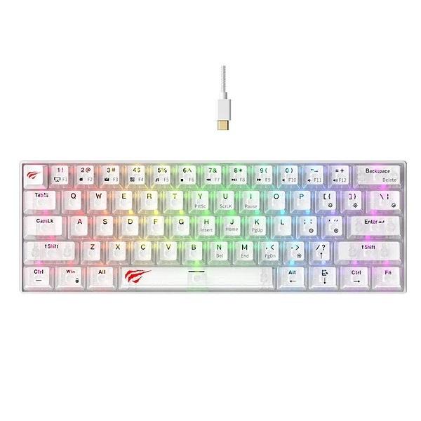 CLAVIER HAVIT MECANIQUE KB-903L WHITE- RED-SW 60%