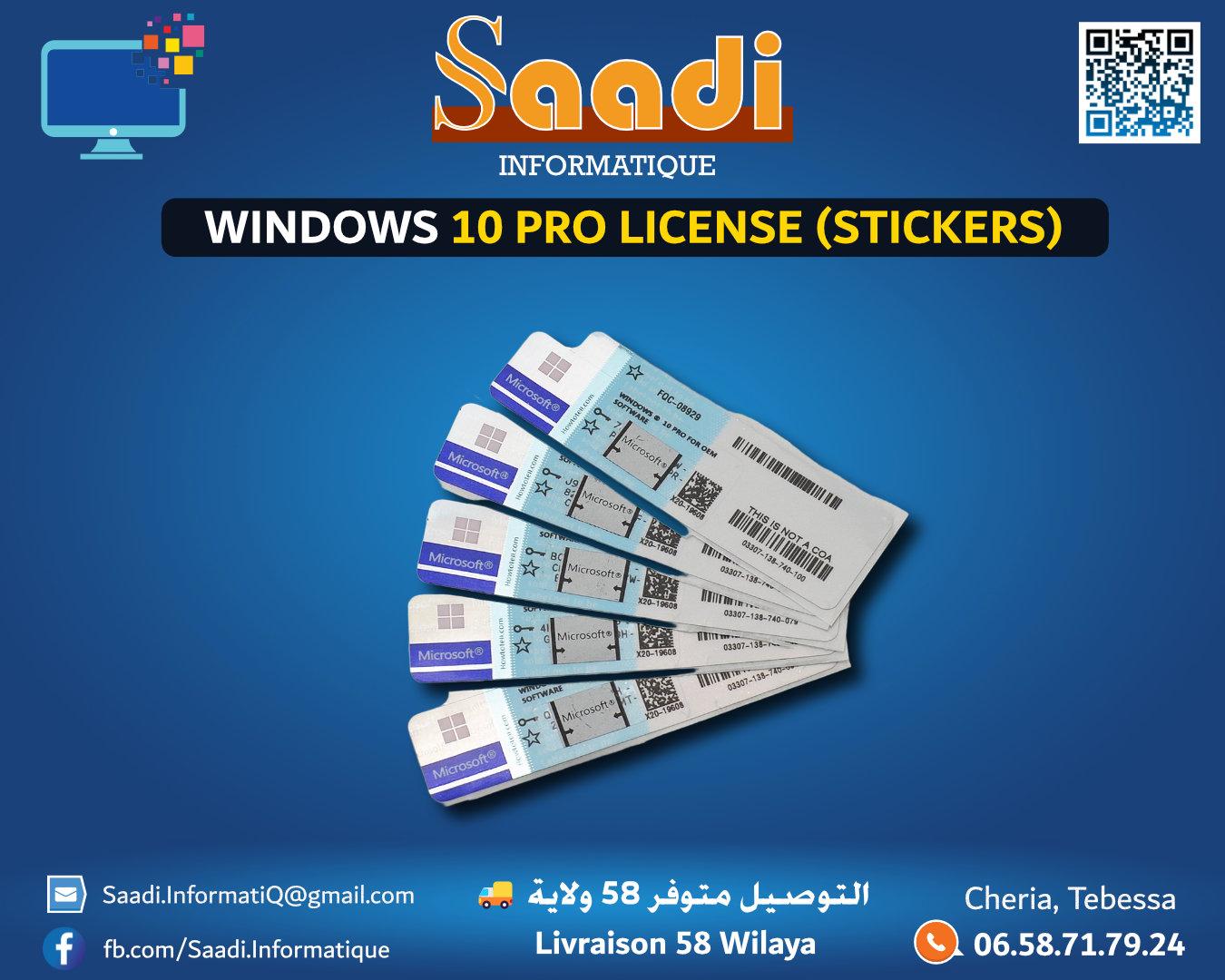 WINDOWS 10 PRO LICENSE (STICKERS)