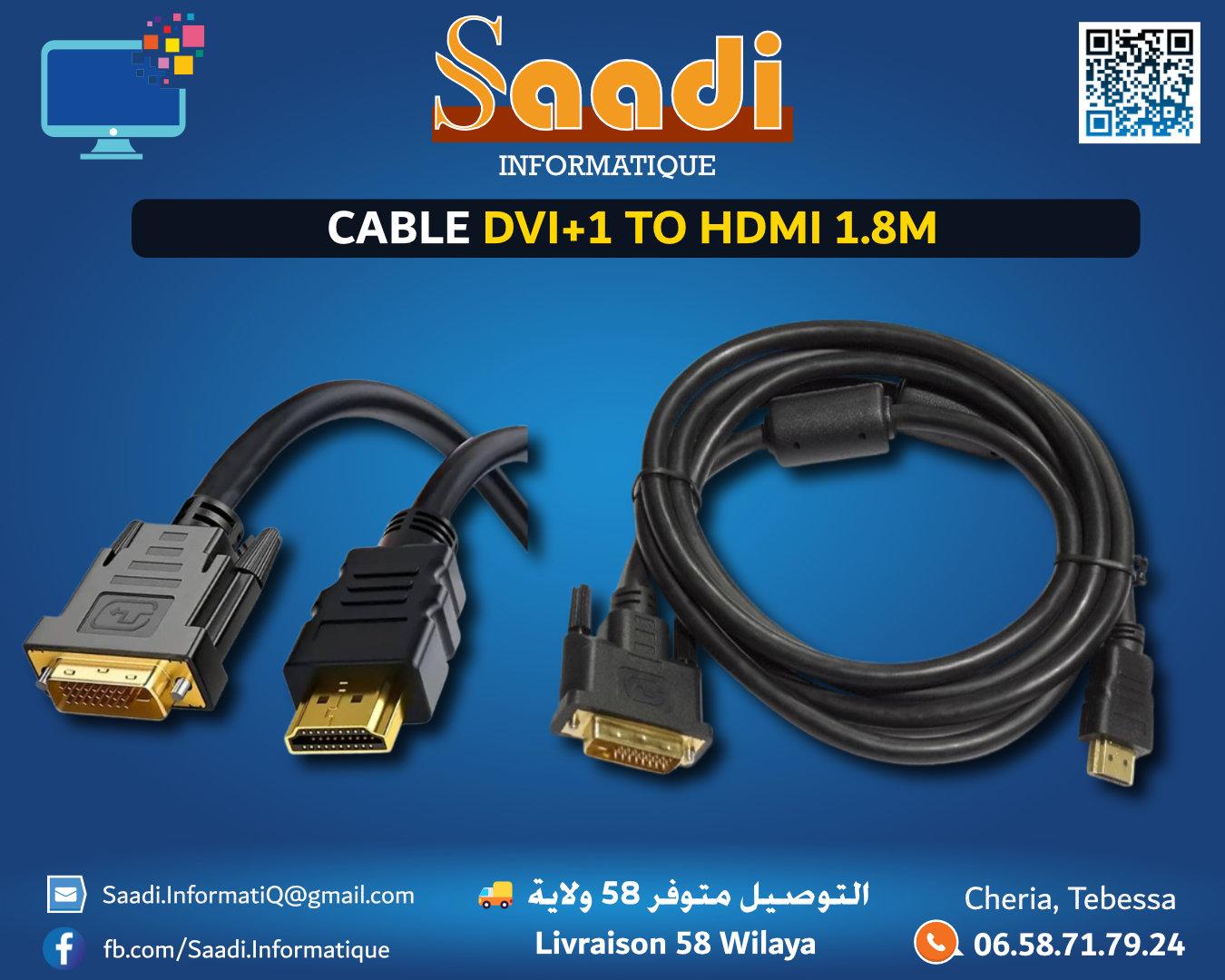 CABLE DVI+1 TO HDMI 1.8M