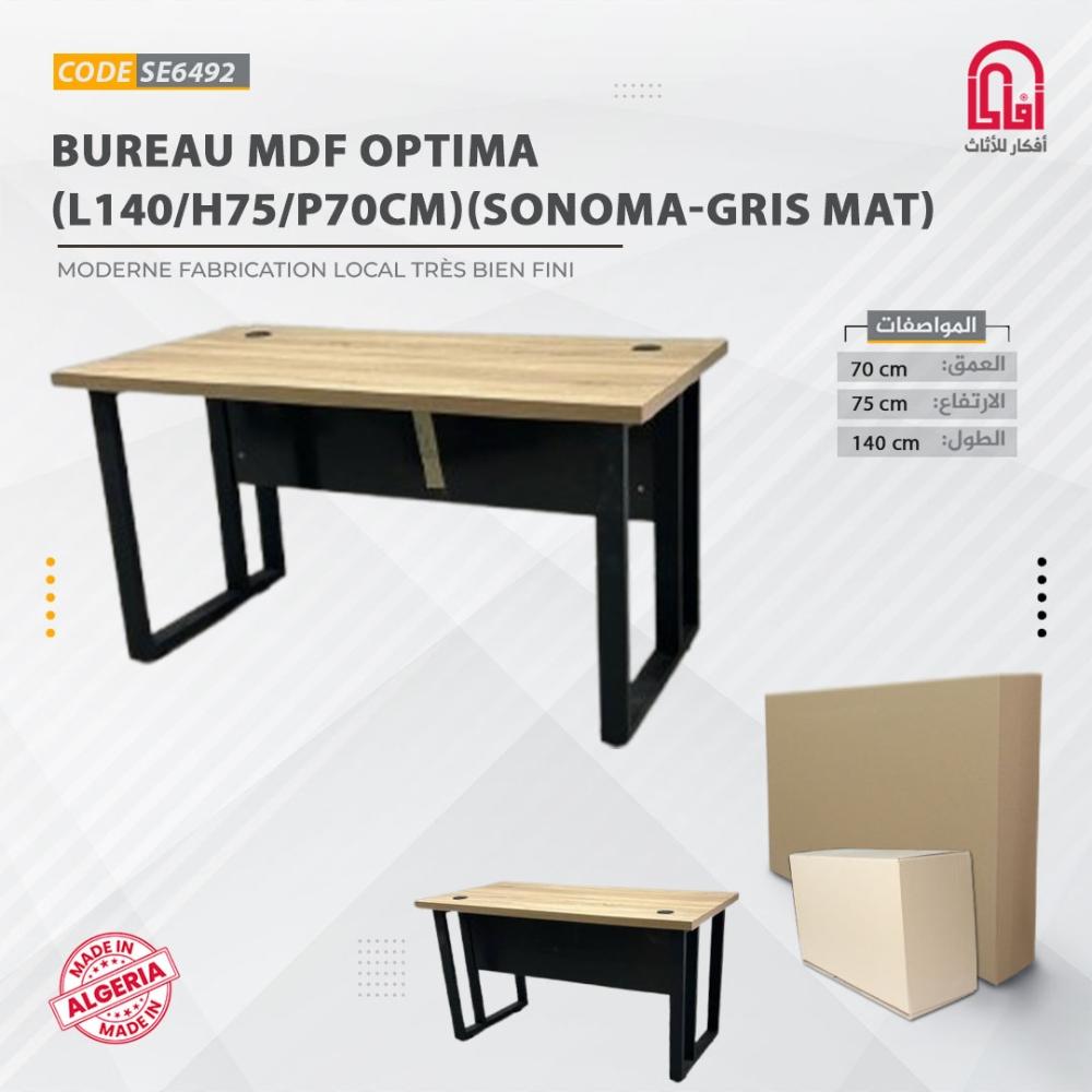 Bureau MDF OPTIMA (L140/H75/P70cm) (D-Sonoma P0-Gris Mat)