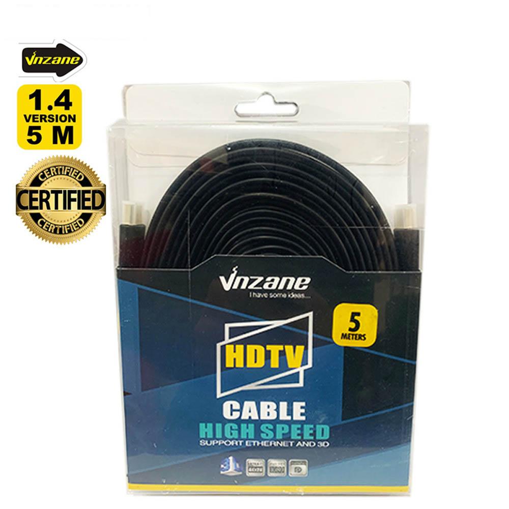 Cable HDMI Vnzane ( Certifié ) 5M FLAT V1.4 CCS Black (Model VN-H602) (Im)