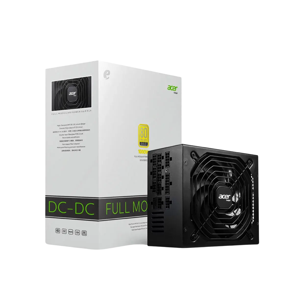 ALIMENTATION ACER 1000W 80+GOLD FULL MODULAR BLACK