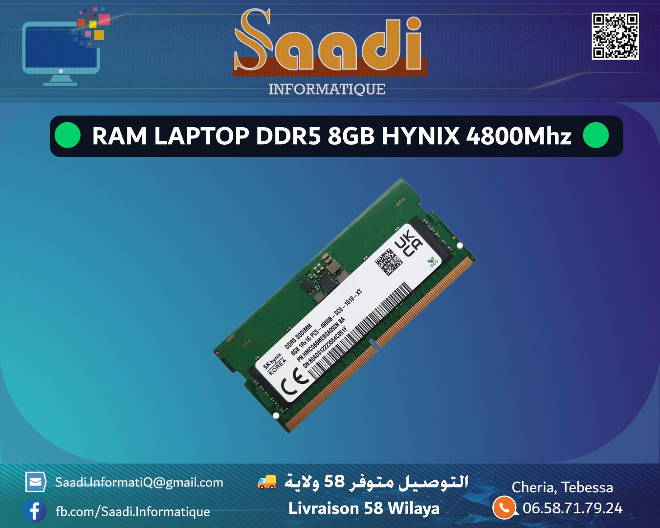 RAM LAPTOP DDR5 8GB HYNIX 4800Mhz