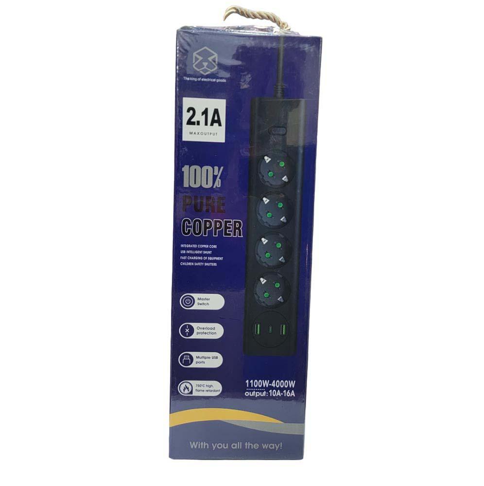 MULTIPRISE 2.1A 4 SORTIE EU +2USB +1TYPC C2M