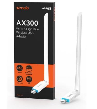 CLé WIFI TENDA U2 v5.0 AX300 Wi-Fi 6 High Gain Wireless USB Adapter