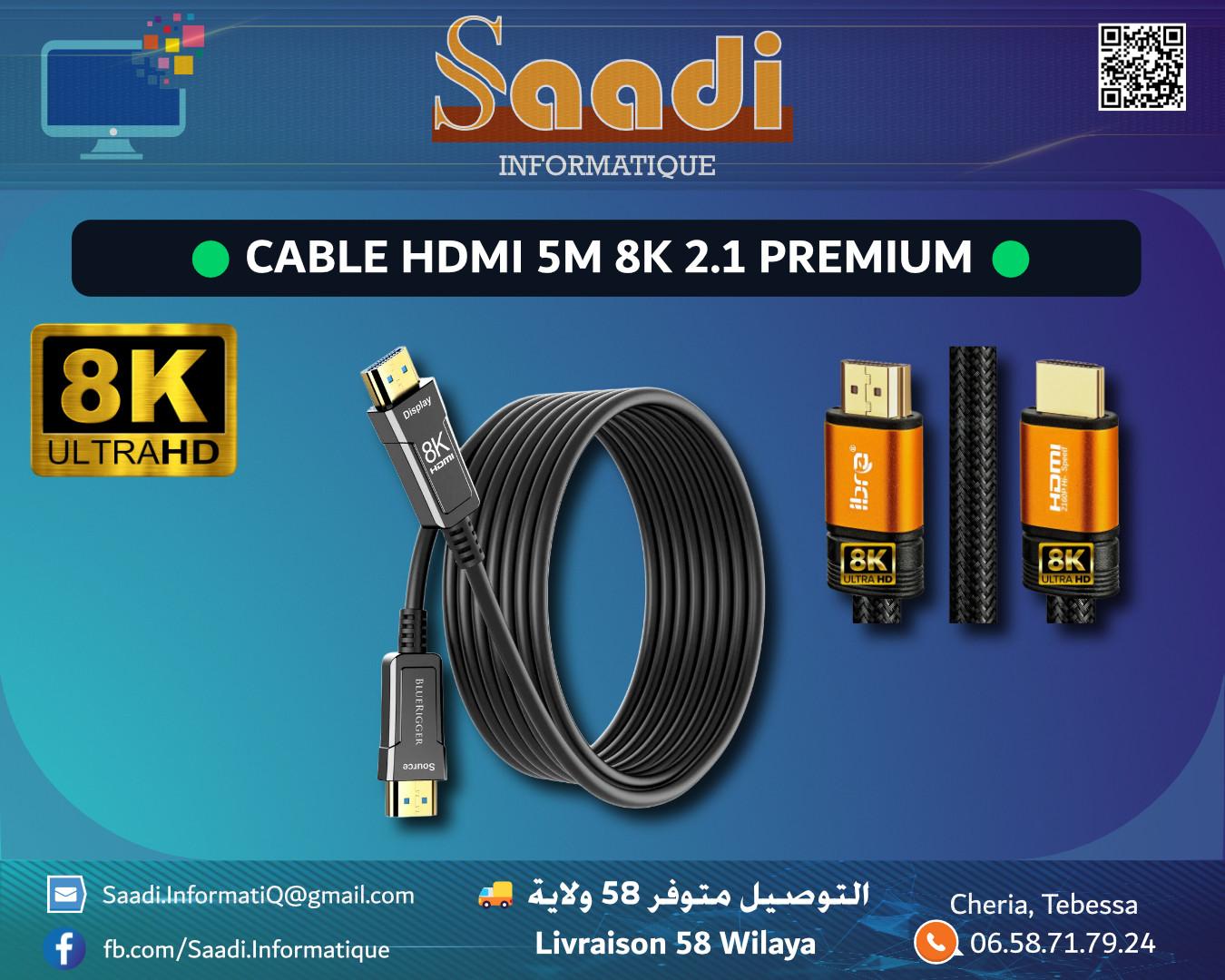 CABLE HDMI 5M 8K 2.1 PREMIUM