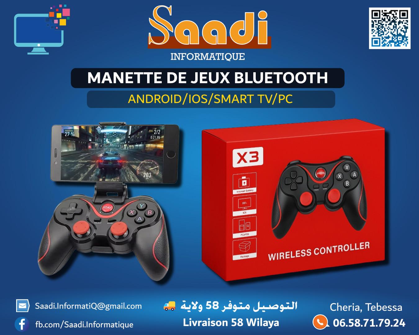 MANETTE DE JEUX BLUETOOTH + SUPPORT X3