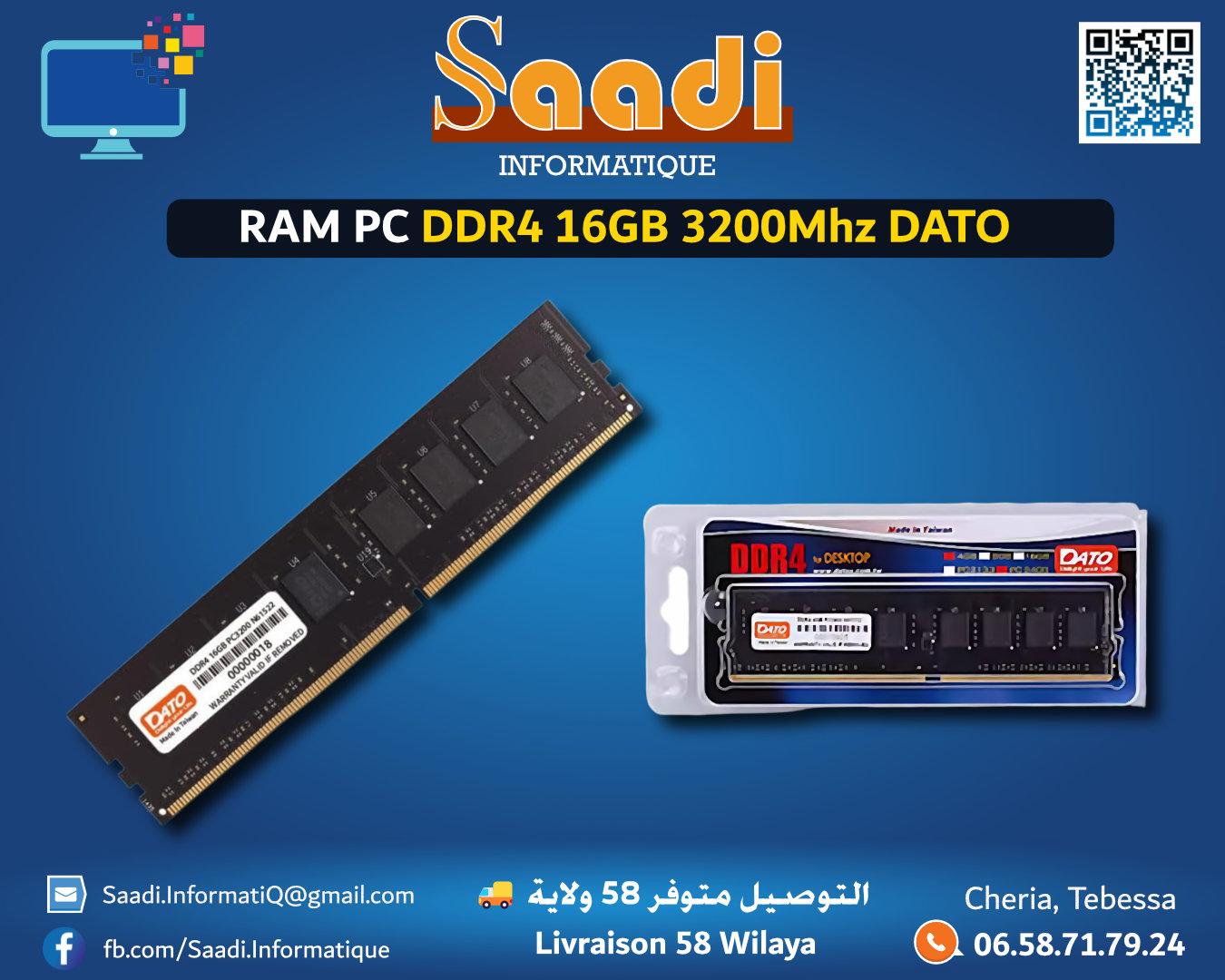 RAM PC DDR4 16GB 3200Mhz DATO