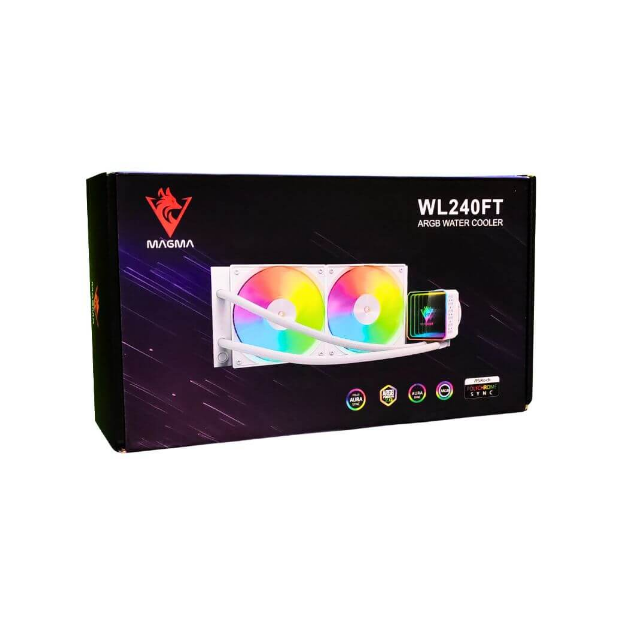 VENTILATEUR CPU WATER COOLING MAGMA 240FT 2X FAN WHITE ARGB