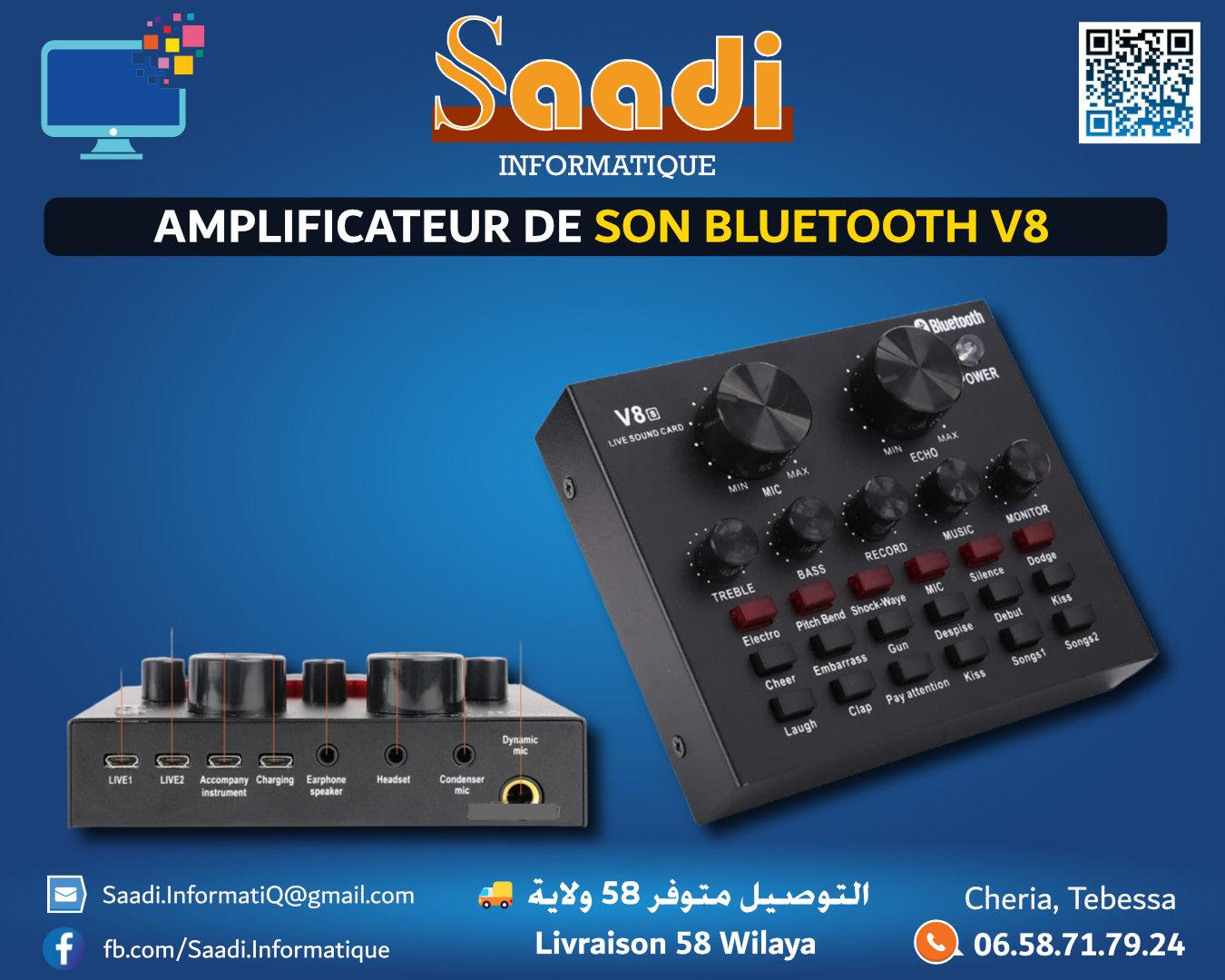 AMPLIFICATEUR DE SON BLUETOOTH V8