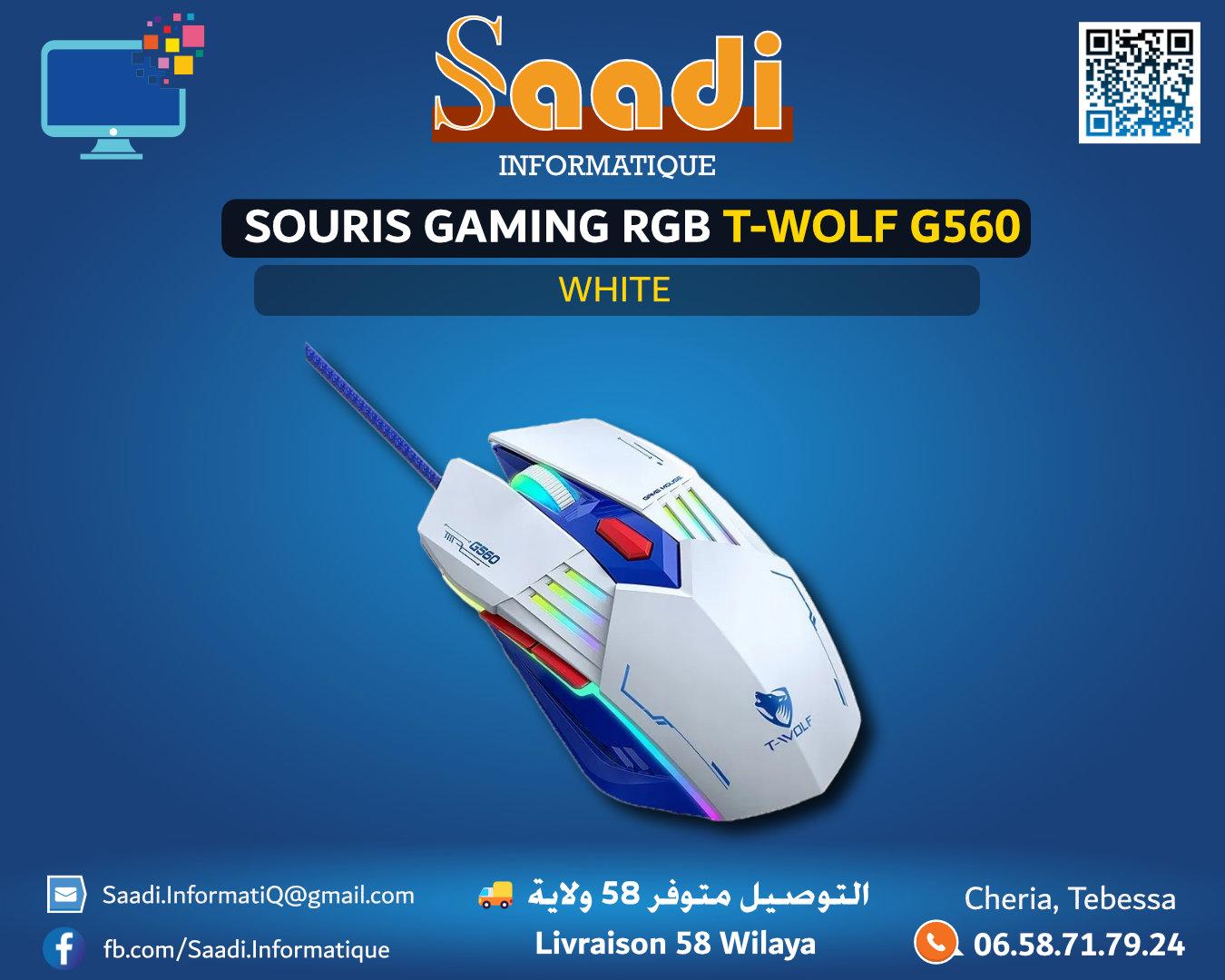 SOURIS GAMING RGB T-WOLF G560 WHITE