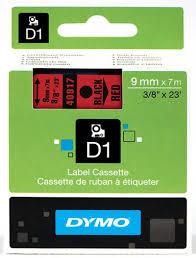 Cassette de ruban à étiqueter DYMO D1 Black/Red 40917