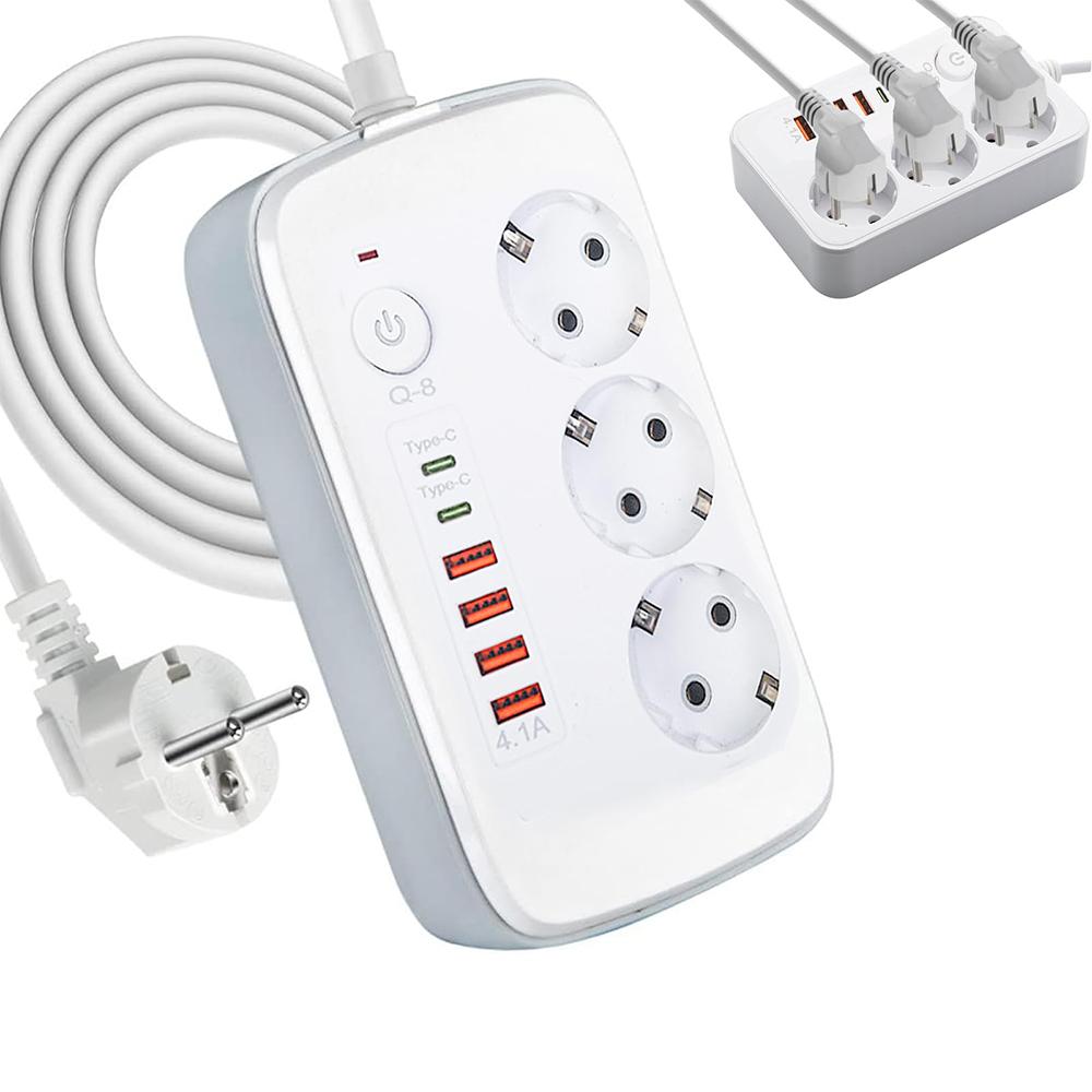 MULTIPRISE 3 SORTIE +4USB +2TYPE C T09