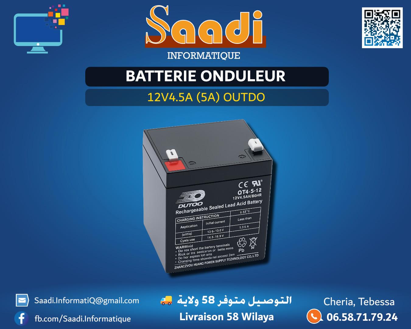 BATTERIE ONDULEUR 12V-4.5A (5A) OUTDO