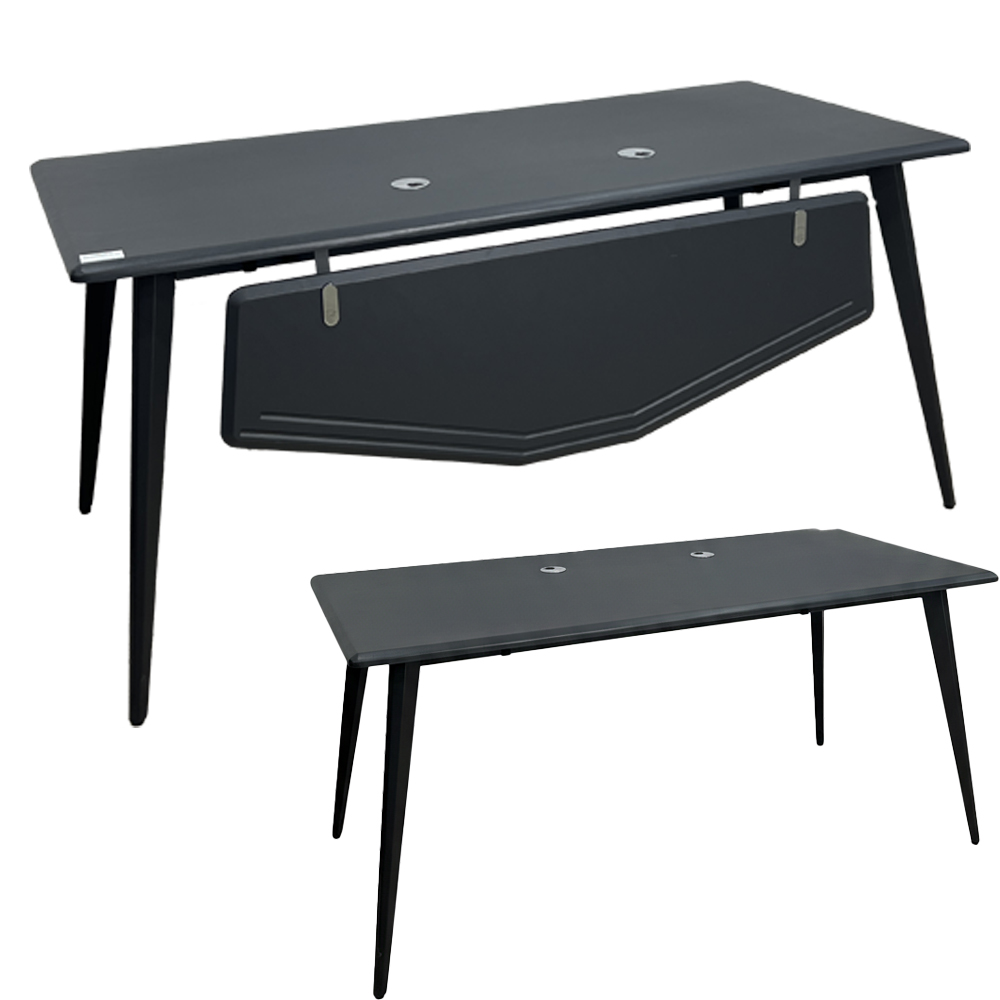 BUREAU SLIM CARBON MDF PIEDS METALIQUE 160*75*75