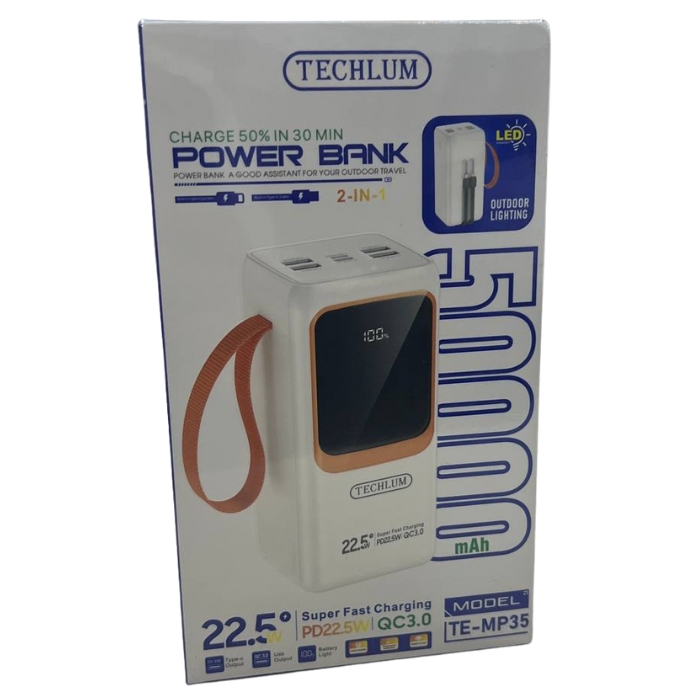 POWER BANK TECHLUM TE-MP35 50000MAH