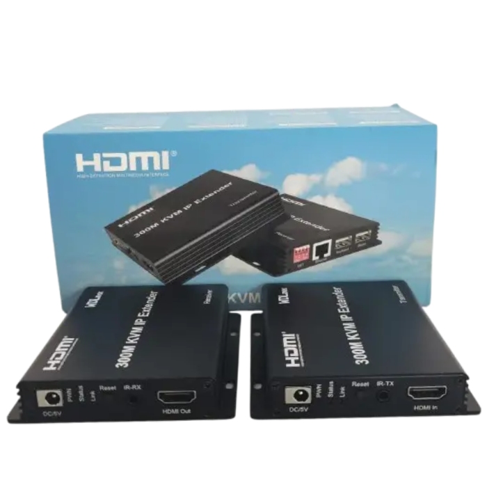 HDMI EXTENDER KVM IP 300M BLEU