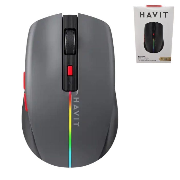 SOURIS HAVIT MS65GT S/F - RGB+2.4G+BT+RECHARGEABLE
