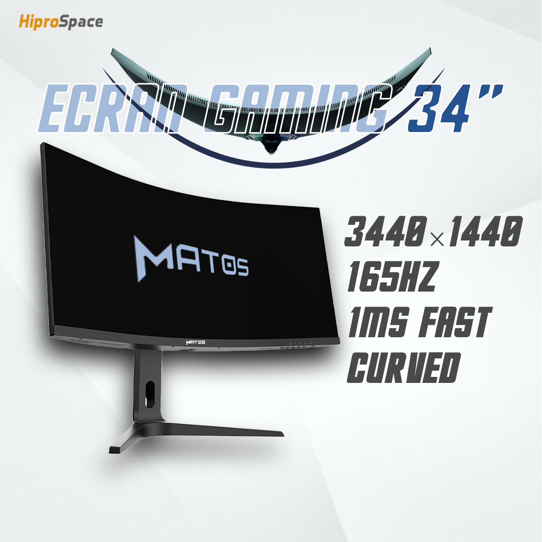 ECRAN MATOS GAMING 34" ORBIT MSG340 165Hz 1MS FAST CURVED R1000 ULTRA WIDE