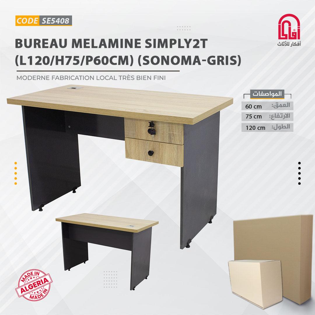 Bureau ML SIMPLY2T (L120/H75/P60cm) (Sonoma/Gris)
