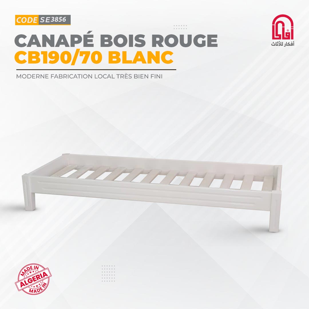 Canapé Bois Rouge CB190/70 (L190/P70) BLANC