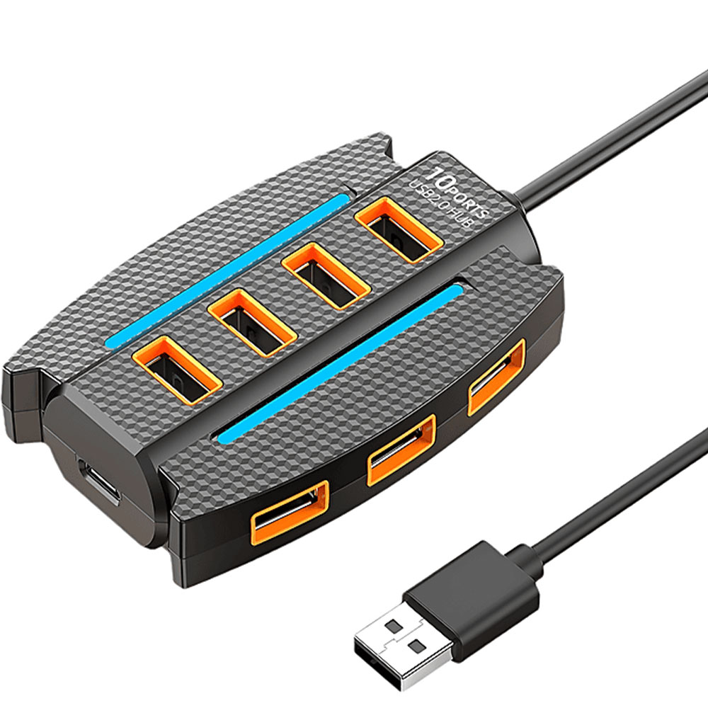 HUB USB GAMING 10 PORT 7 COLOR LED USB 2.0