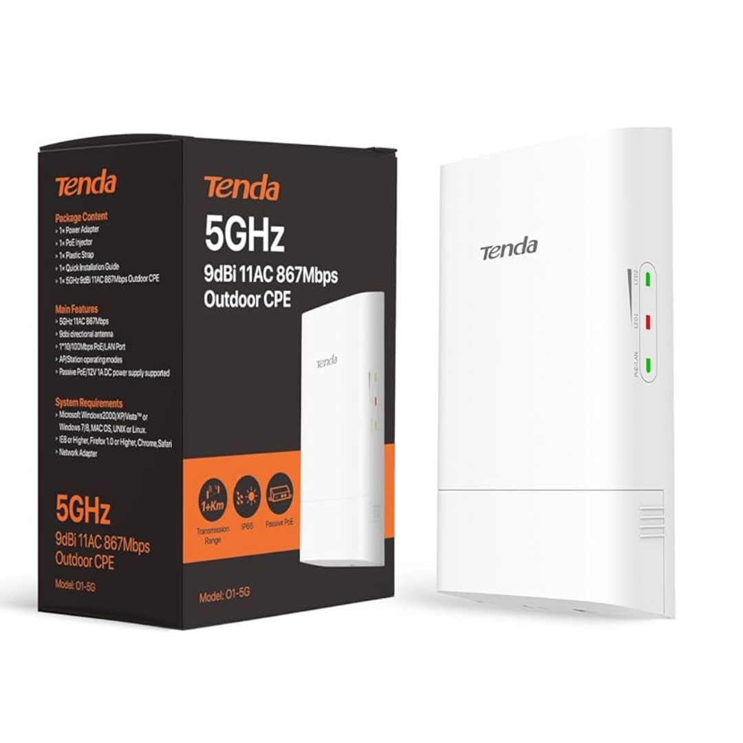 Point to Point Outdoor Tenda 5GHz 11N 433Mbps CPE O1-5G