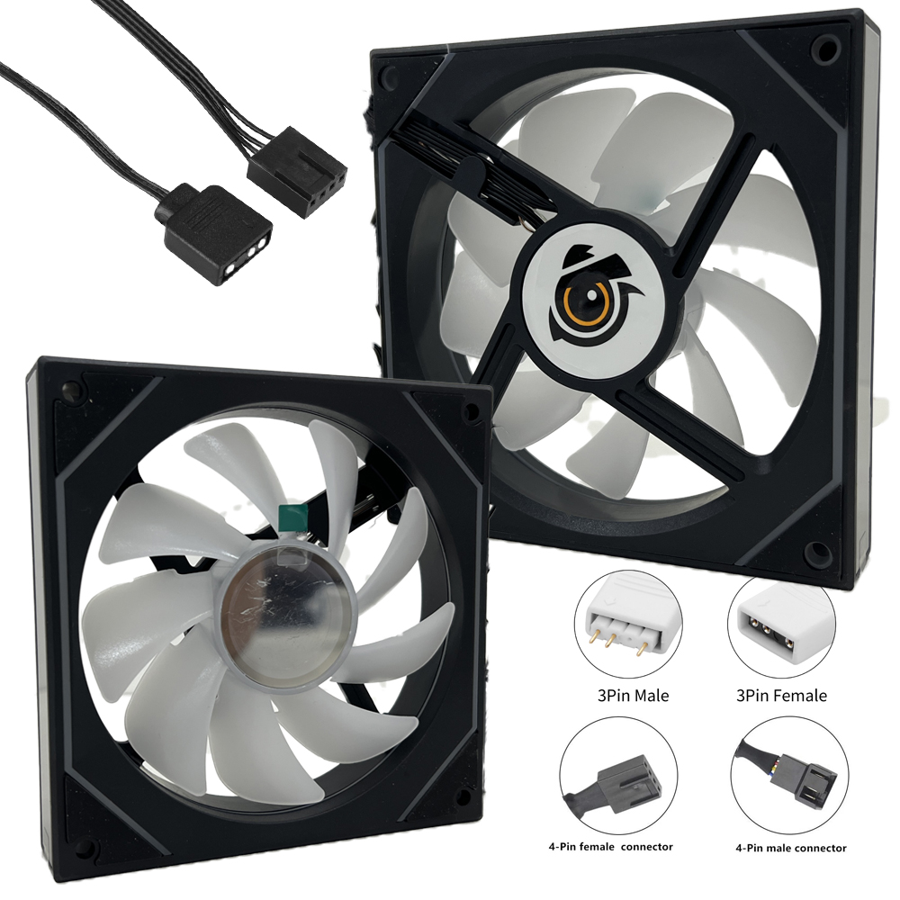 Ventilateur Boitier Gaming NOX M52-12cm Black RGB male/female- FAN POWER male/female