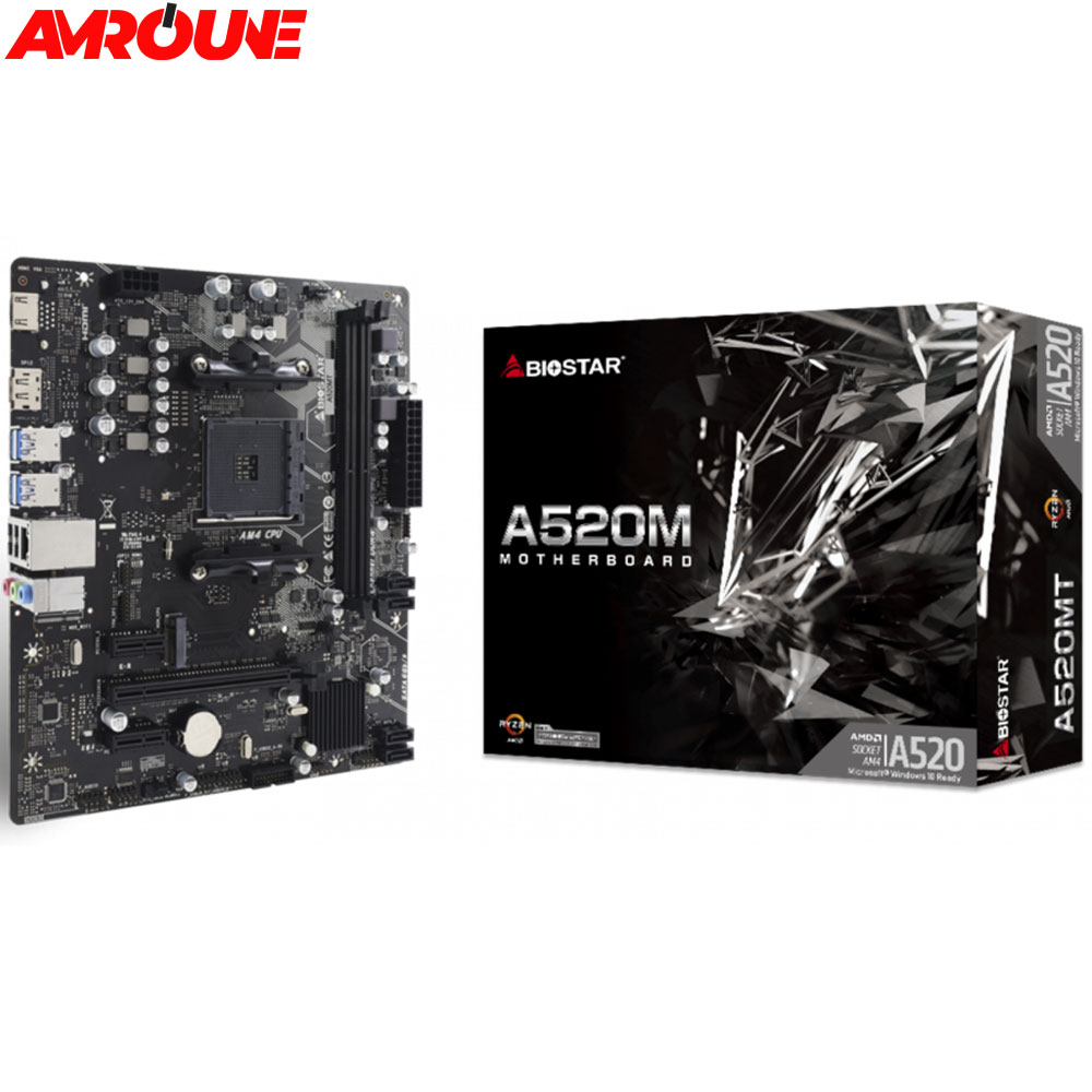 CARTE MERE AMD BIOSTAR A520MT AMD Ryzen™ 4e-3e gén AM4 - uATX - 2 x DDR4 - USB 3.0 - HDMI - 1 x PCIe 3.0