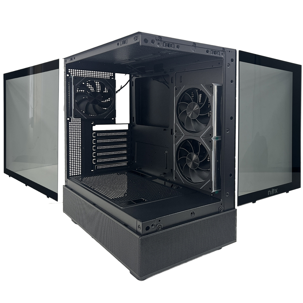 Boitier Gamer NOX PHANTOM full Black plus 3Pcs Fans M42-12cm ARGB