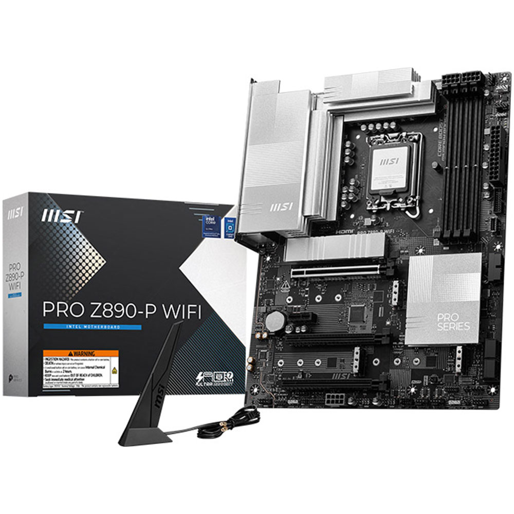 Carte mère Intel MSI PRO Z890-P WIFI ATX Socket 1851 Intel Express - 4x DDR5 - M.2 PCIe 5.0 - Thunderbolt 4 - PCI-Express 5.0 16x - LAN 5 GbE - Wi-Fi 7/Bluetooth 5.4