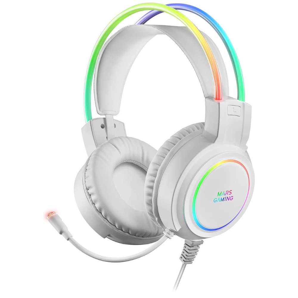 CASQUE MARS GAMING MHRGB- WHITE