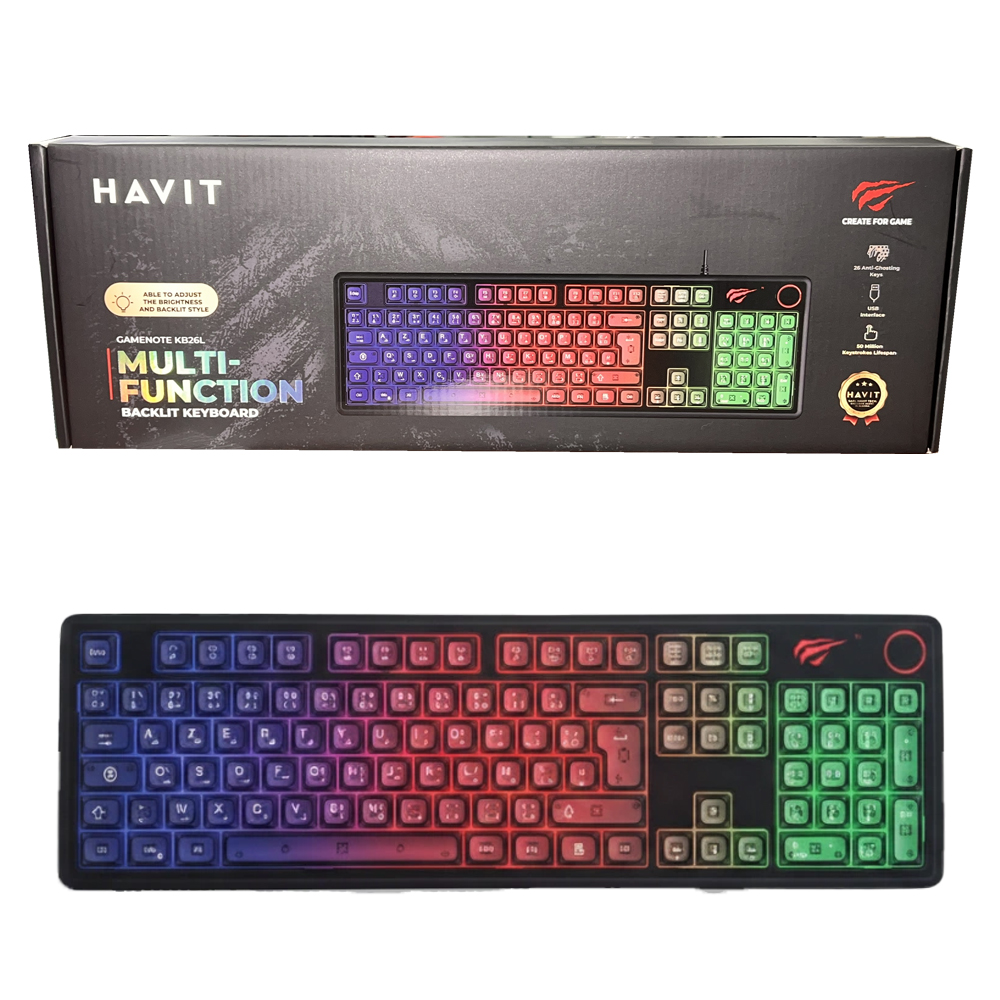 CLAVIER HAVIT SEMI MECANIQUE KB26L MIXED COLOR