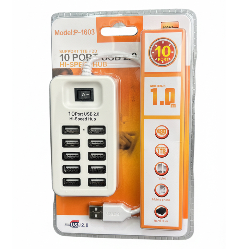 HUB 10 PORT USB 2.0 1603 1M