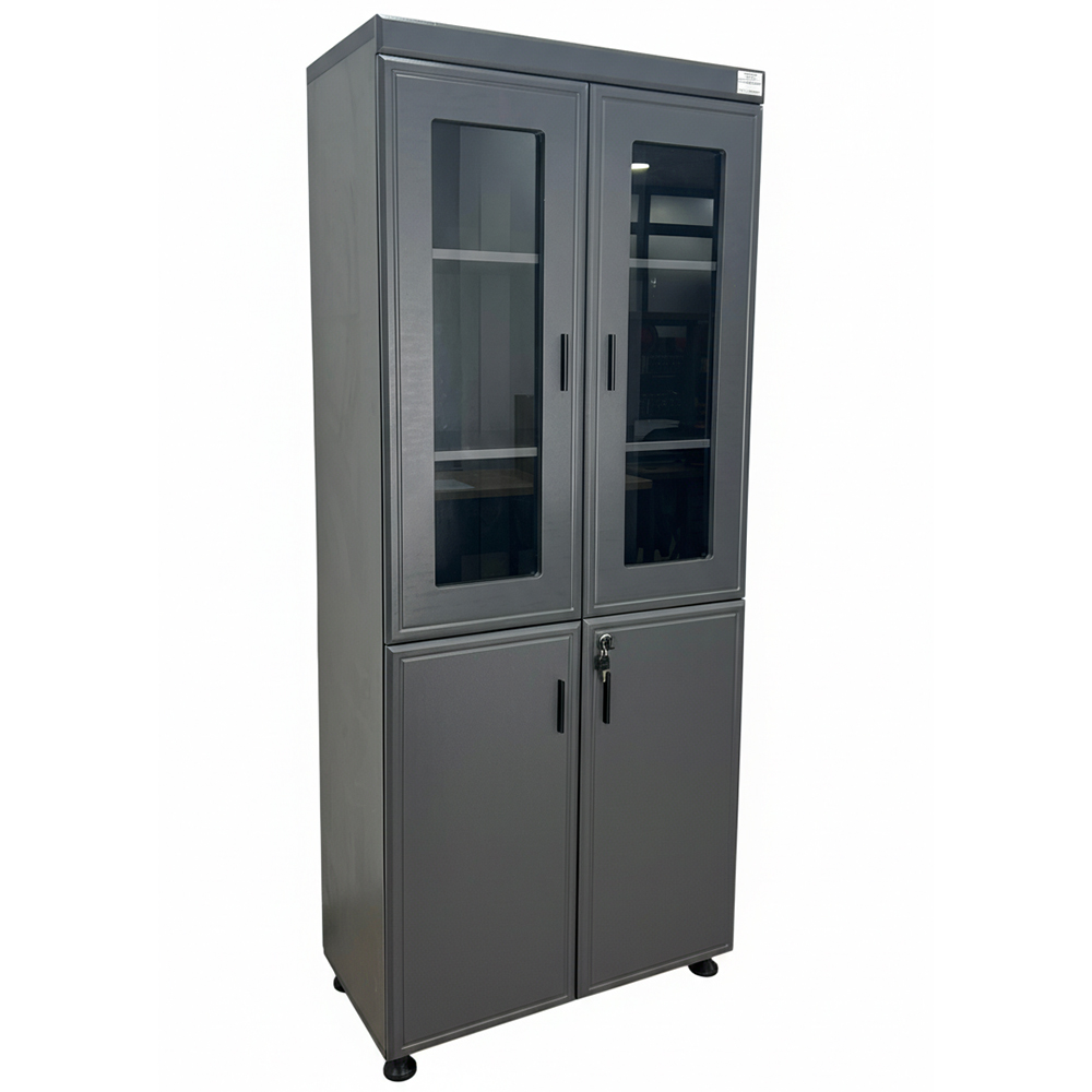 ARMOIRE 2 PORTS VITRIE AVEC BAGETTE CARBON 190*80*40