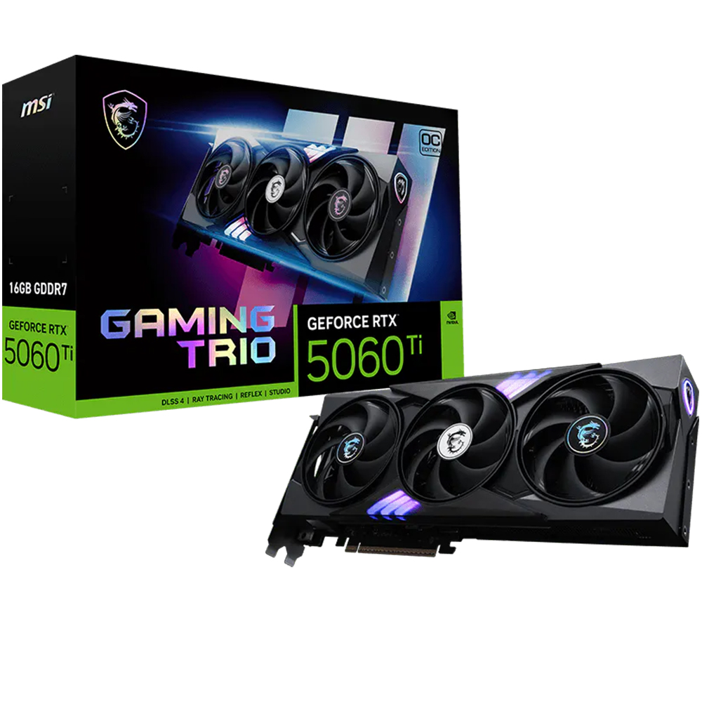 CARTE GRAPHIQUE MSI GeForce RTX 5060 Ti 8GB GDDR7 GAMING TRIO OC