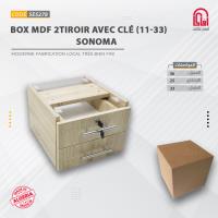 Box MDF 2Tiroir Avec Clé (33-11) sonoma