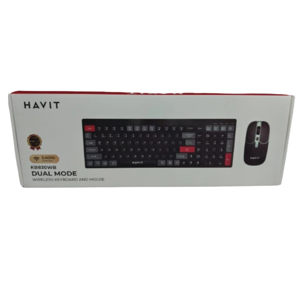CLAVIER SOURIS SANS FIL HAVIT KB830WB RECHARGABLE +Bluetooth