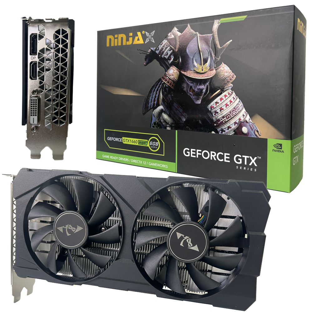 Carte Graphique NINJA GTX 1660 Super PCIE (1408SP) 6G 192BIT GDDR6 (DVI/HDMI/DP)