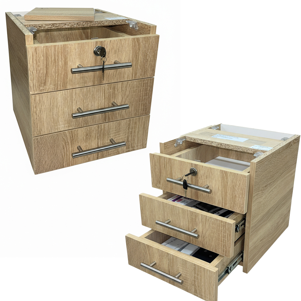 Box ML 3Tiroir Avec Clé (11-33) Sonoma