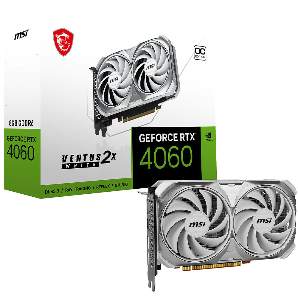 CARTE GRAPHIQUE MSI VENTUS GEFORCE RTX 4060 X2 8GB OC WHITE EDITION