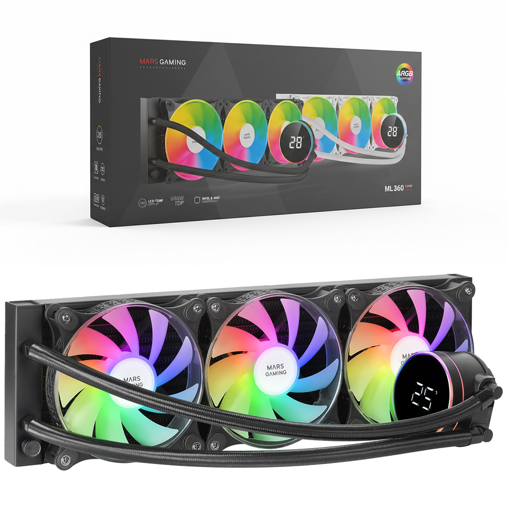 WATERCOOLING Mars Gaming ML-LCD360 Black ARGB