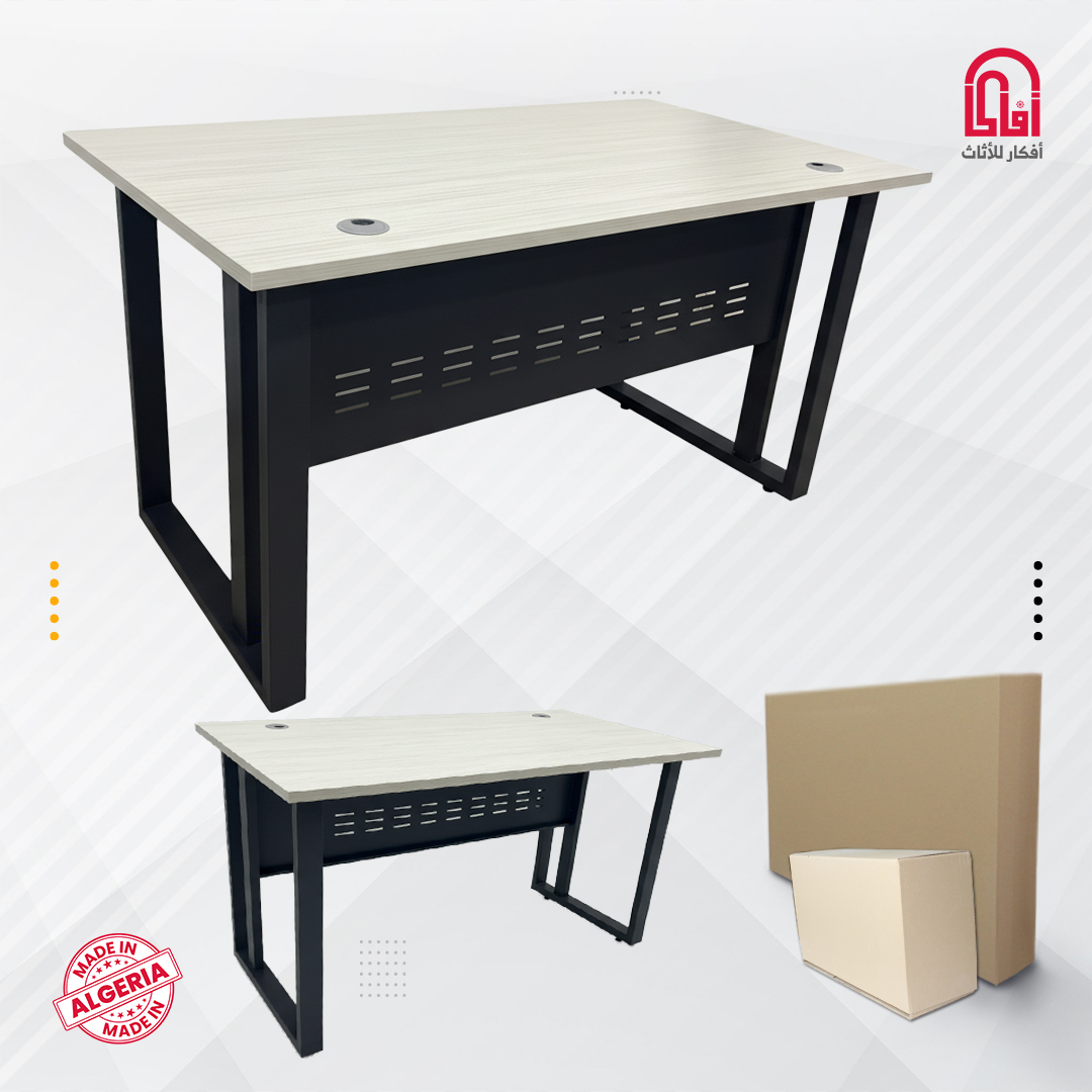 BUREAU 140*75 ERA ERABLE ST PIED METAL CARRE