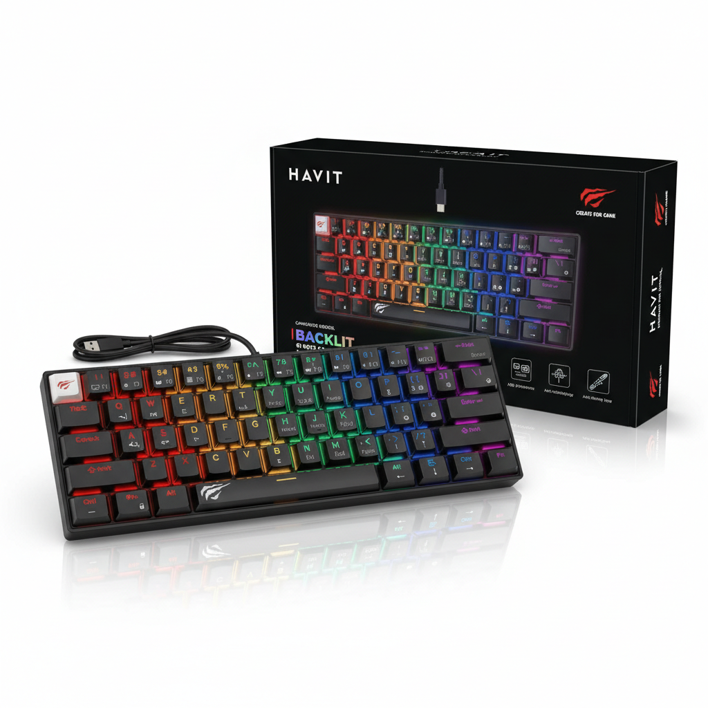 CLAVIER HAVIT MECANIQUE KB-903L BLACK- RED-SW 60%