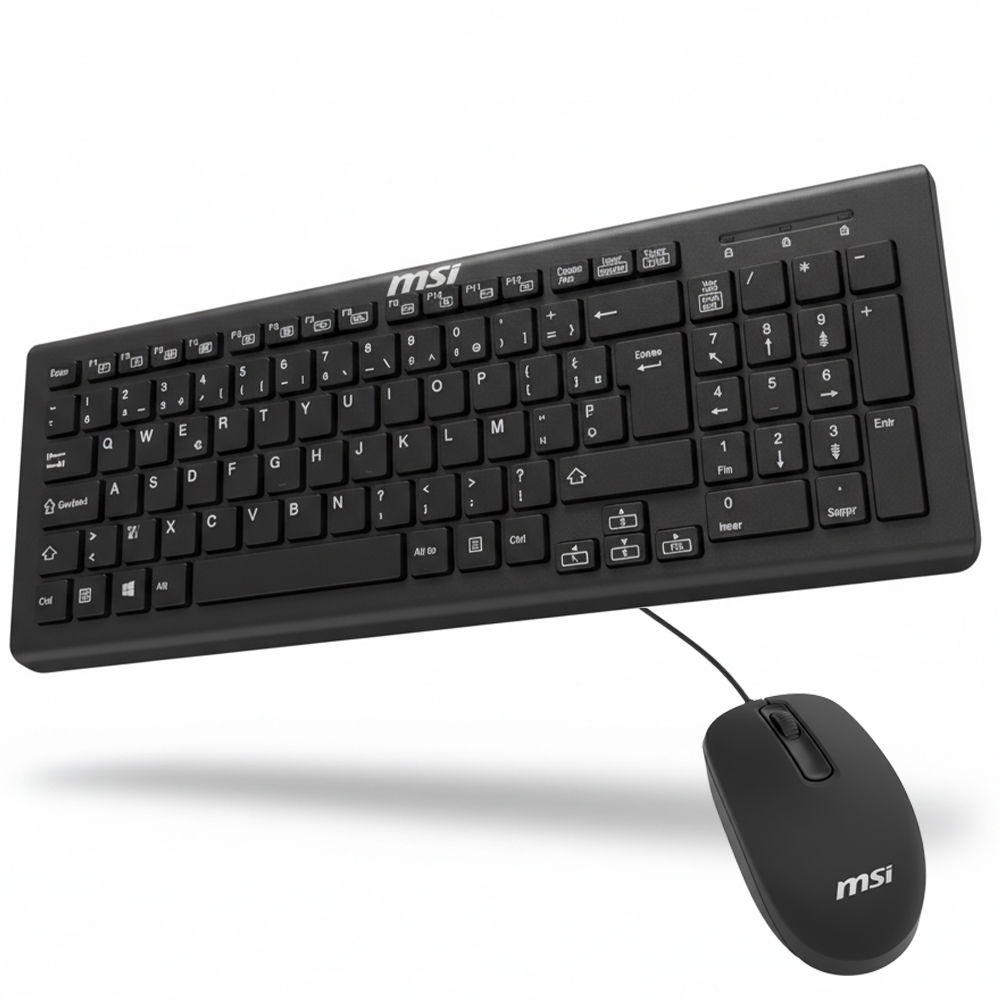 MSI COMBO CLAVIER + SOURIS FILAIRE - SK-9626 - MW - AZERTY - USB-A - 100% AVEC PAVÉ NUMÉRIQUE NOIR