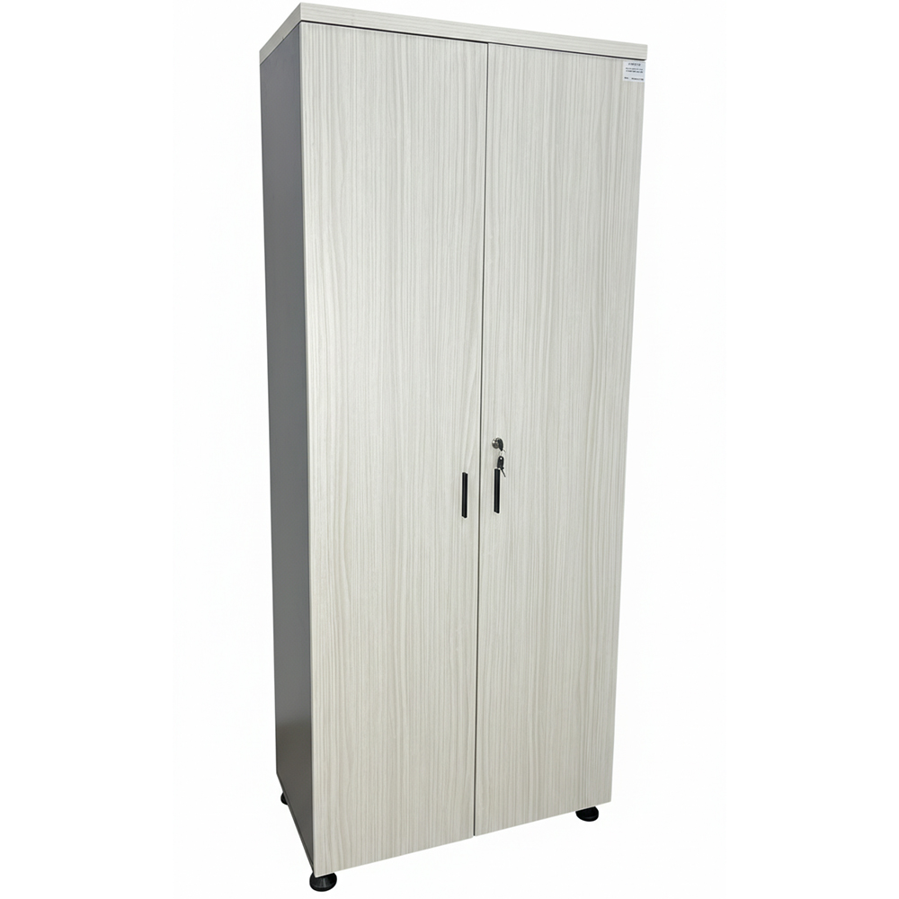 ARMOIRE 2 PORTS VITRIE AVEC BAGETTE 190*80*40 BIANCO GRIS