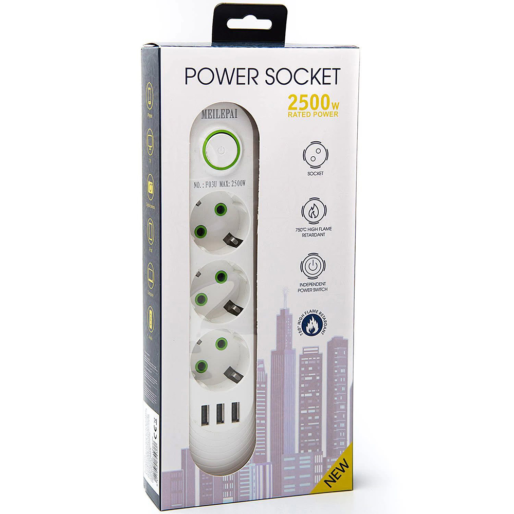 MULTIPRISE ATHLON 3 SORTIE 3USB 5M