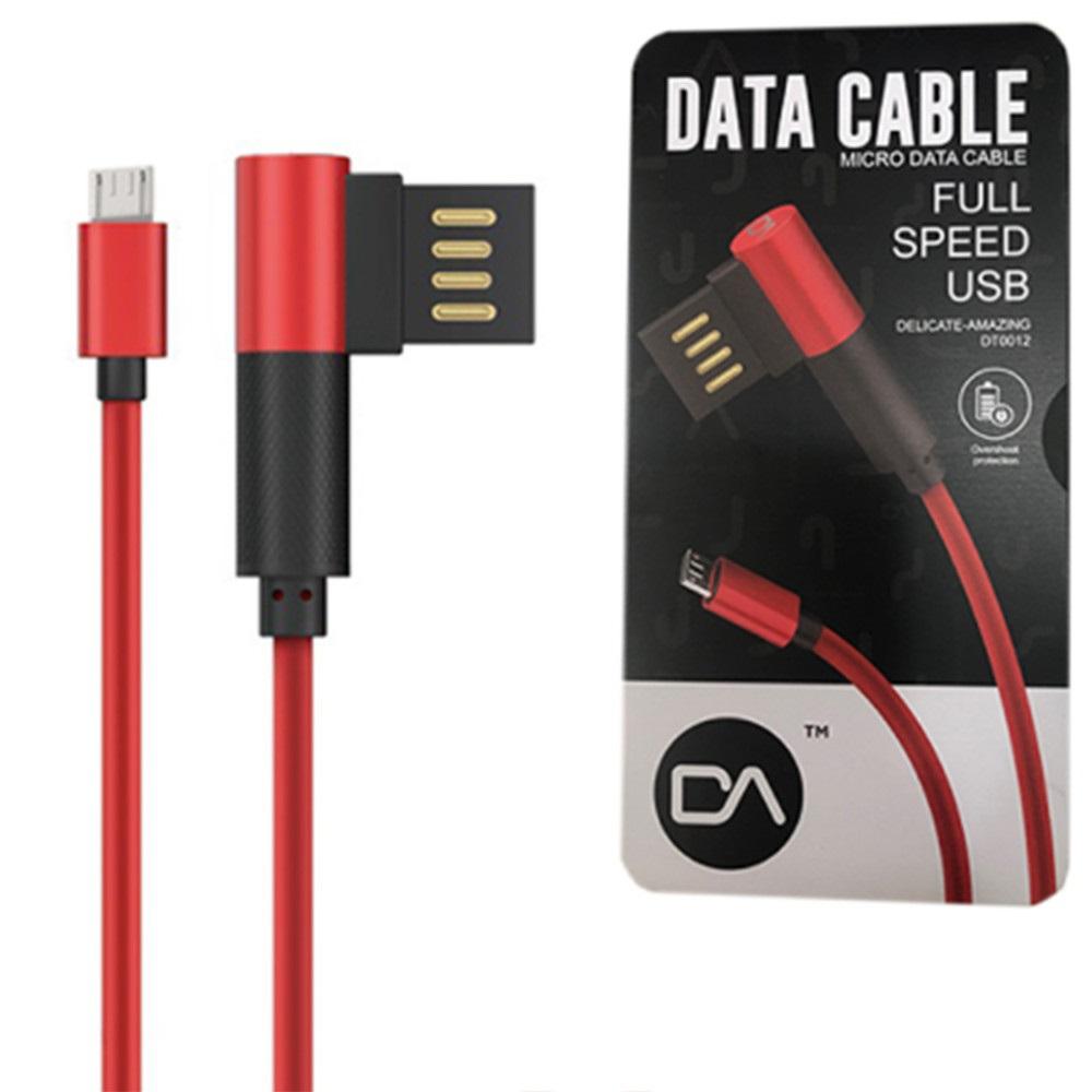 Cable MARVO DA DT0012MRD 90° Android micro Box Métal (Im)
