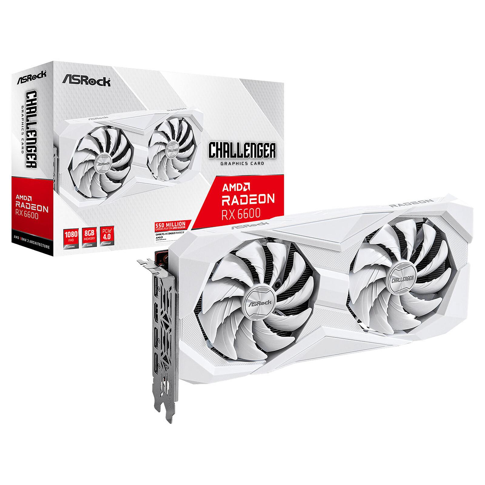 CARTE GRAPHIQUE ASROCK AMD Radeon RX 6600 Challenger White 8GB