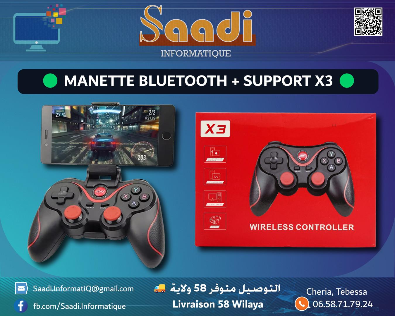 MANETTE DE JEUX BLUETOOTH + SUPPORT X3
